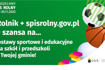 Powszechny Spis Rolny 2020 - konkurs: zestawy sportowe dla szkół podstawowych i przedszkoli dla zwycięskich gmin